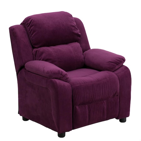 Flash Furniture Kids Recliner, 26" to 39" x 28", Upholstery Color: Purple BT-7985-KID-MIC-PUR-GG